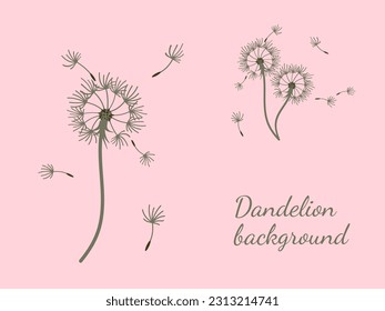 Abstract dandelion background design, great design for any purpose. Natural beauty. Brochure layout template background. natural wind. Spring banner.