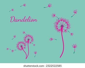 Abstract dandelion background design, great design for any purpose. Natural beauty. Brochure layout template background. natural wind. Spring banner.