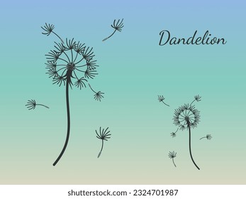 Abstract dandelion background design, great design for any purpose. Natural beauty. Brochure layout template background. natural wind. Spring banner.