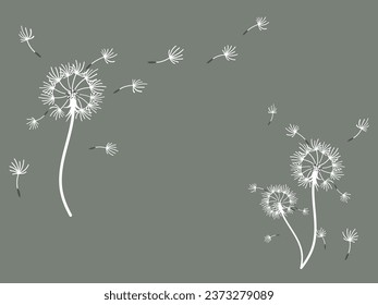 Abstract dandelion background design, great design for any purpose. Natural beauty. Brochure layout template background. natural wind. Spring banner.