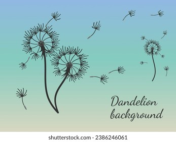 Abstract dandelion background design, great design for any purpose. Natural beauty. Brochure layout template background. natural wind. Spring banner.
