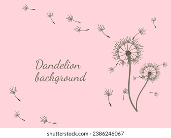 Abstract dandelion background design, great design for any purpose. Natural beauty. Brochure layout template background. natural wind. Spring banner.