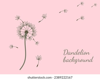 Abstract dandelion background design, great design for any purpose. Natural beauty. Brochure layout template background. natural wind. Spring banner.