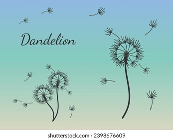 Resumen de diseño de fondo de dientes de león, gran diseño para cualquier propósito. La belleza natural. Fondo de la plantilla de diseño de folleto. viento natural. Cartel de primavera.