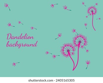 Abstract dandelion background design, great design for any purpose. Natural beauty. Brochure layout template background. natural wind. Spring banner.