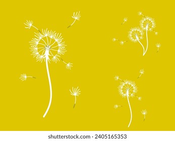 Abstract dandelion background design, great design for any purpose. Natural beauty. Brochure layout template background. natural wind. Spring banner.