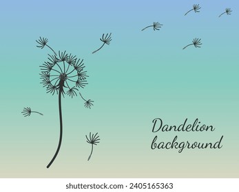 Abstract dandelion background design, great design for any purpose. Natural beauty. Brochure layout template background. natural wind. Spring banner.