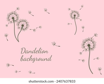 Abstract dandelion background design, great design for any purpose. Natural beauty. Brochure layout template background. natural wind. Spring banner.