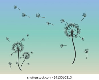 Abstract dandelion background design, great design for any purpose. Natural beauty. Brochure layout template background. natural wind. Spring banner.