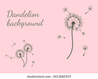 Abstract dandelion background design, great design for any purpose. Natural beauty. Brochure layout template background. natural wind. Spring banner.