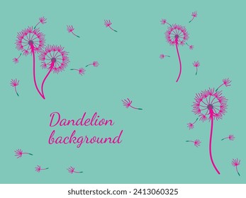 Abstract dandelion background design, great design for any purpose. Natural beauty. Brochure layout template background. natural wind. Spring banner.