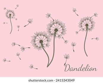 Resumen de diseño de fondo de dientes de león, gran diseño para cualquier propósito. La belleza natural. Fondo de la plantilla de diseño de folleto. viento natural. Cartel de primavera.