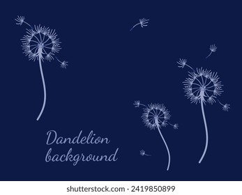 Resumen de diseño de fondo de dientes de león, gran diseño para cualquier propósito. La belleza natural. Fondo de la plantilla de diseño de folleto. viento natural. Cartel de primavera.