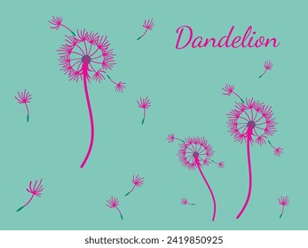 Abstract dandelion background design, great design for any purpose. Natural beauty. Brochure layout template background. natural wind. Spring banner.