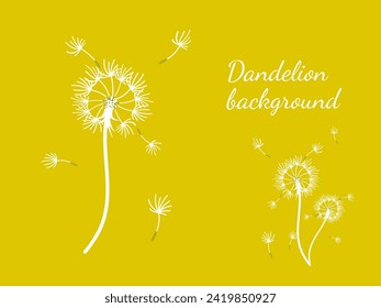 Abstract dandelion background design, great design for any purpose. Natural beauty. Brochure layout template background. natural wind. Spring banner.