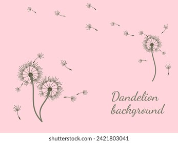 Resumen de diseño de fondo de dientes de león, gran diseño para cualquier propósito. La belleza natural. Fondo de la plantilla de diseño de folleto. viento natural. Cartel de primavera.