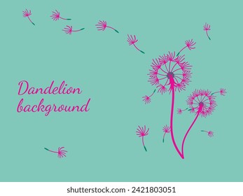 Resumen de diseño de fondo de dientes de león, gran diseño para cualquier propósito. La belleza natural. Fondo de la plantilla de diseño de folleto. viento natural. Cartel de primavera.
