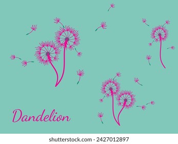 Abstract dandelion background design, great design for any purpose. Natural beauty. Brochure layout template background. natural wind. Spring banner.