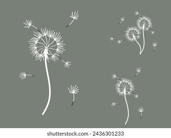 Abstract dandelion background design, great design for any purpose. Natural beauty. Brochure layout template background. natural wind. Spring banner.
