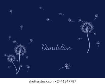 Abstract dandelion background design, great design for any purpose. Natural beauty. Brochure layout template background. natural wind. Spring banner.