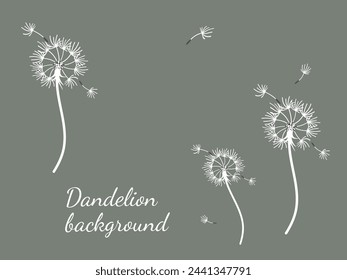 Abstract dandelion background design, great design for any purpose. Natural beauty. Brochure layout template background. natural wind. Spring banner.