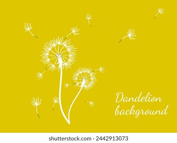 Abstract dandelion background design, great design for any purpose. Natural beauty. Brochure layout template background. natural wind. Spring banner.