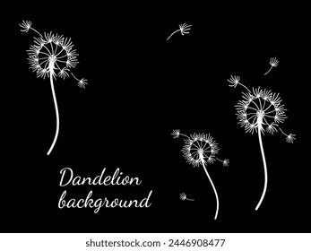 Abstract dandelion background design, great design for any purpose. Natural beauty. Brochure layout template background. natural wind. Spring banner.