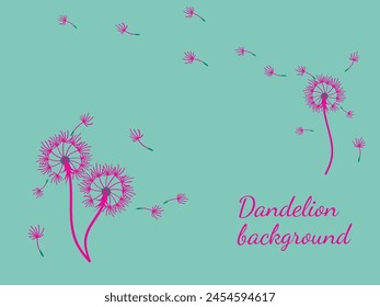 Abstract dandelion background design, great design for any purpose. Natural beauty. Brochure layout template background. natural wind. Spring banner.