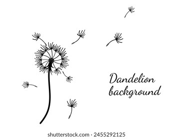 Abstract dandelion background design, great design for any purpose. Natural beauty. Brochure layout template background. natural wind. Spring banner.