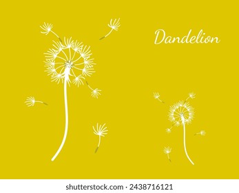 Abstract dandelion background for design. The wind blows dandelion seeds. Template for posters, wallpapers, posters. Vector illustration.