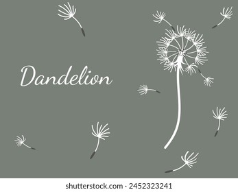 Abstract dandelion background for design. The wind blows dandelion seeds. Template for posters, wallpapers, posters. Vector illustration.