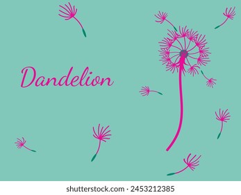 Abstract dandelion background for design. The wind blows dandelion seeds. Template for posters, wallpapers, posters. Vector illustration.