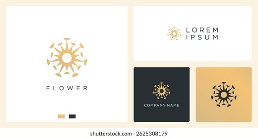 Abstract dandelion circle logo design