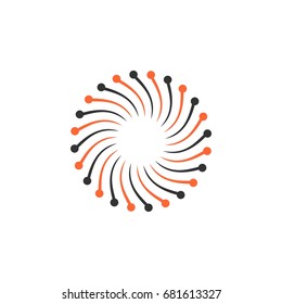 Abstract Dandelion Flower Circle Logo Template Illustration Design. Vector EPS 10.