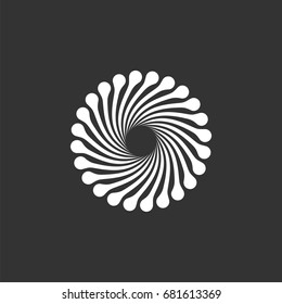Abstract Dandelion Flower Circle Logo Template Illustration Design. Vector EPS 10.