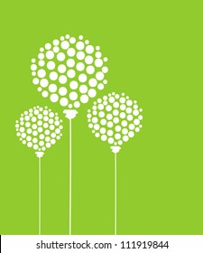 Abstract dandelion flowers, postcard for your design