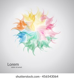 Abstract dandelion logo template. Abstract flower. Abstract flower. Business abstract icon. As sign, symbol, web, label, logo. Vector illustration.