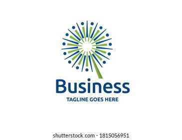 abstract dandelion logo vector illustration