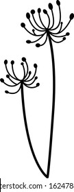 Abstract  Dandelion Plants Vector Silhouette