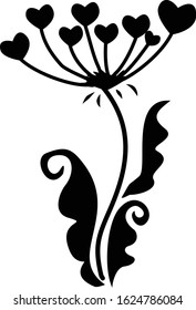 Abstract  Dandelion Plants Vector Silhouette