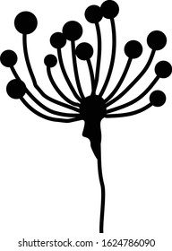 Abstract  Dandelion Plants Vector Silhouette