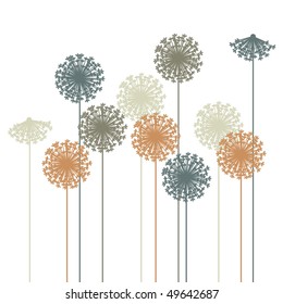 abstract dandelion silhouette - vector