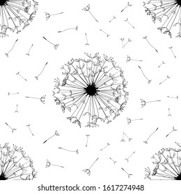 
Abstract dandelions stock vector seamless