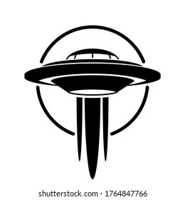 Abstract Danger Black Sign Ufo Alien Vector Ilustration Design