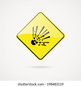 abstract danger signal on a white background