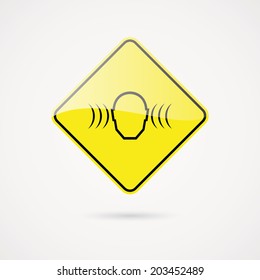 abstract danger signal on a white background