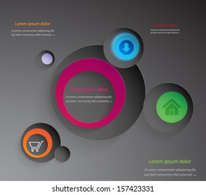 Abstract dark 3d paper web page design. Vector eps10. 