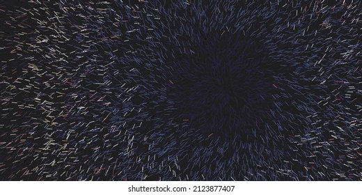 Abstrakter, dunkler 3D-wirbelnder, kurzer Lines-Musterhintergrund mit rundem Kopienraum - Design im bearbeitbaren Vektorformat