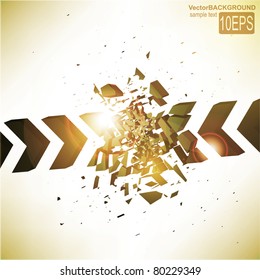 Abstract dark arrow crushing design concept. Vector illustration
