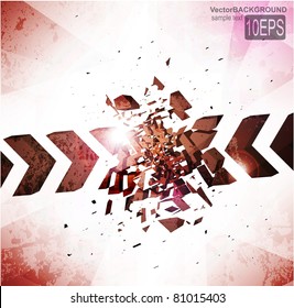 Abstract dark arrow crushing design concept. Vector illustration
